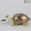 Figurita de tortuga en milelfiori y oro - Animales - Vidrio de Murano original OMG