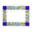Marco de fotos «Fantasy Blue» con Millefiori - vidrio fundido