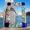 Marco de fotos «Fantasy Blue» con Millefiori - vidrio fundido