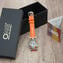 Orologio da polso Millefiori - cinturino arancio - vetro di Murano Originale OMG