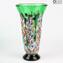 Edera Vaso Verde in vetro di Murano e millefiori