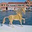Escultura de un caballo de oro en cristal de Murano original. ¡Vaya!