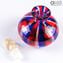 Boccetta Profumo - Blu, Rosso e Avventurina - Vetro di Murano Originale OMG