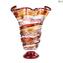 Vaso Ulysses - Sbruffi Rosso - Vetro di Murano Originale OMG