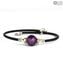 Bracciale Perla Viola - con Argento - Vetro di Murano Originale OMG