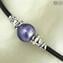 Bracciale Perla Viola - con Argento - Vetro di Murano Originale OMG