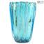 Vaso Lotus - Azzurro - Vetro di Murano Originale OMG