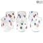 Juego de 6 vasos - Light Millefiori - Vidrio de Murano original OMG