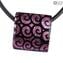 Square Pendant - Purple - Orignal Murano Glass OMG