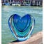 Vase Heart - Light Blue Sommerso - Original Murano Glass OMG 