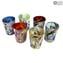 Mirò Glasses Set - Tumblers Pure silver - Original Murano Glass