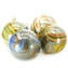 Set of 4 Christmas Ball - Twisted Fantasy with Gold - Murano Glass Xmas