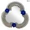 Flowers Re Davide Blue Table Mirror Venetian - Murano glass