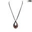 Drop pendant necklace - Black - Original Murano Glass