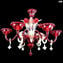 Venetian Chandelier Dasy Red and pure gold - Murano Glass