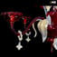 Venetian Chandelier Dasy Red and pure gold - Murano Glass