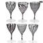 Drinking Glass - black lines Chalices Set of 6 pieces -  original murano glass omg