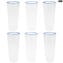 Set of 6 Drinking glasses flute - blue rim - Esagonal - Original Murano Glass