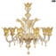 Lampadario Fiorito - Oro 24kt - Vetro di Murano - 6 Luci