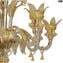 Lampadario Fiorito - Oro 24kt - Vetro di Murano - 6 Luci