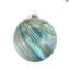 Turquoise Christmas Ball - Twisted Fantasy - Murano Glass OMG