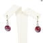 Parure Perle Rosse L - con Argento - Vetro di Murano Originale OMG