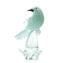 Turquoise bird with gold - Glass Sculpture - Original Murano Glass OMG