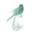 Turquoise bird with gold - Glass Sculpture - Original Murano Glass OMG