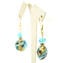 Earrings Lipo - Lightblue Black & gold - Original Murano Glass OMG