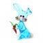 Lightblue rabbit miniature - Original Murano Glass OMG