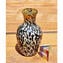 Leopard Vase blown - Black & Silver leaf - Original Murano Glass OMG