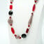 Collana perle in vetro - Rosso & neron - Vetro di Murano Originale OMG