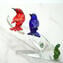 Couple of birds on branch - Glass Sculpture - Original Murano Glass OMG