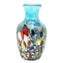 Vaso Eden Soffiato - Celeste e foglia argento - Original Murano Glass