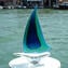 Sailboat Sculpture Sommerso BG - Chroma Collection - Original Murano Glass 